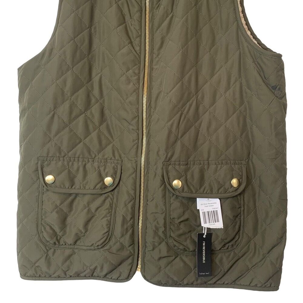 Indigo Soul Reversible Vest Quilted One Side Reverses to Sherpa Side Small NWT - Picture 15 of 16